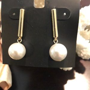 Alfani Modern Drop Pearl Earrings